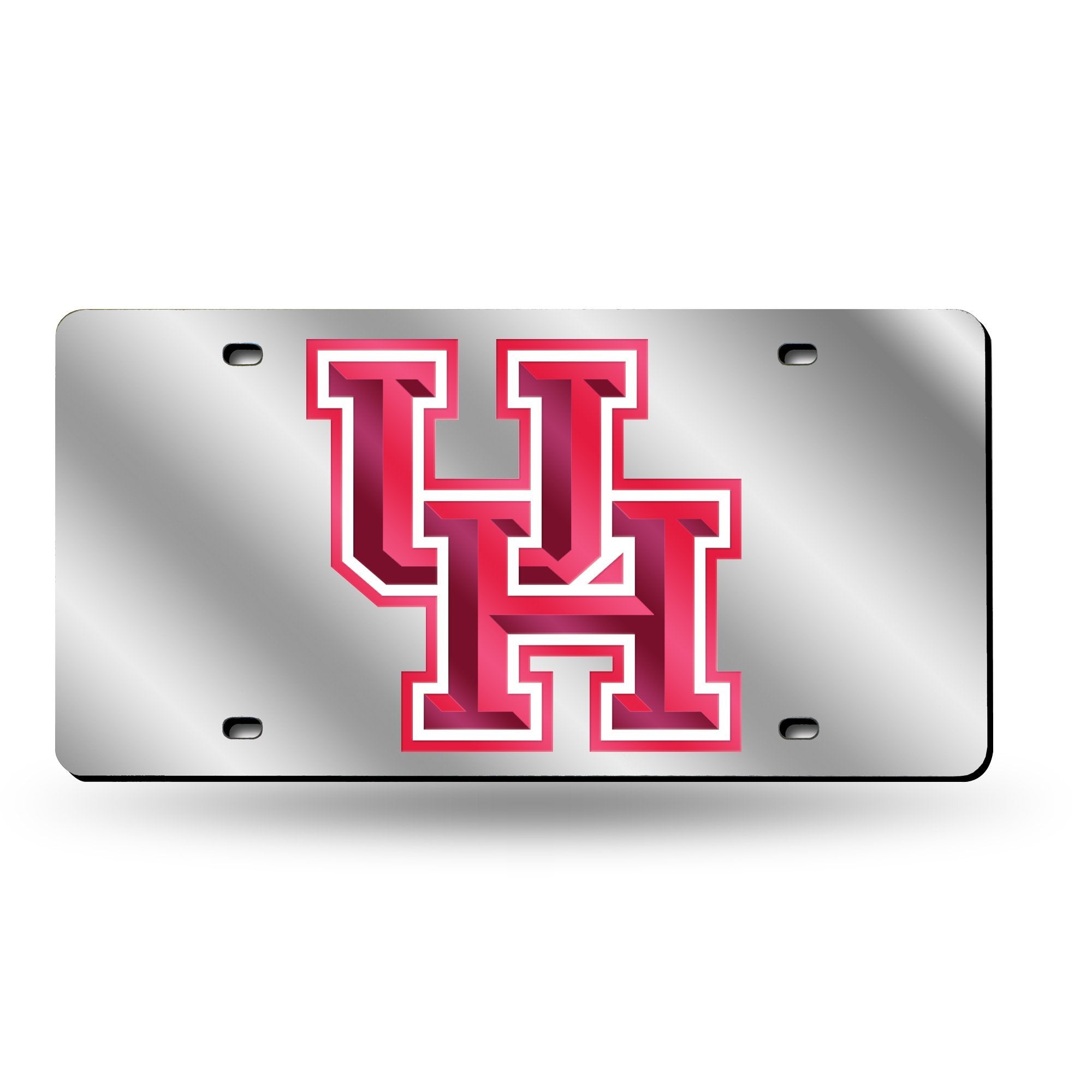University of Houston Cougars Premium Laser Cut Tag License Plate, Mirrored Acrylic Inlaid, 12x6 Inch