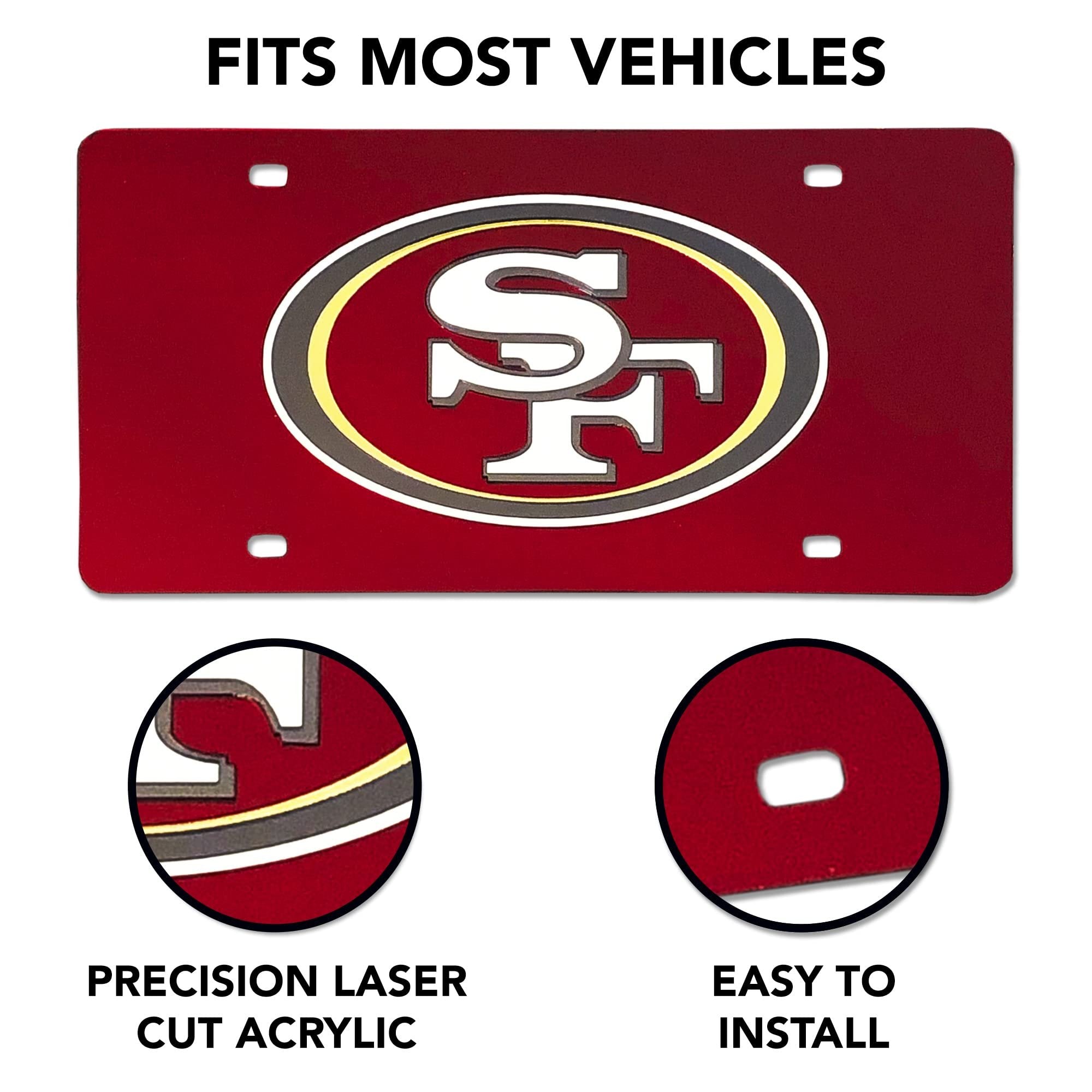 University of Houston Cougars Premium Laser Cut Tag License Plate, Mirrored Acrylic Inlaid, 12x6 Inch 8