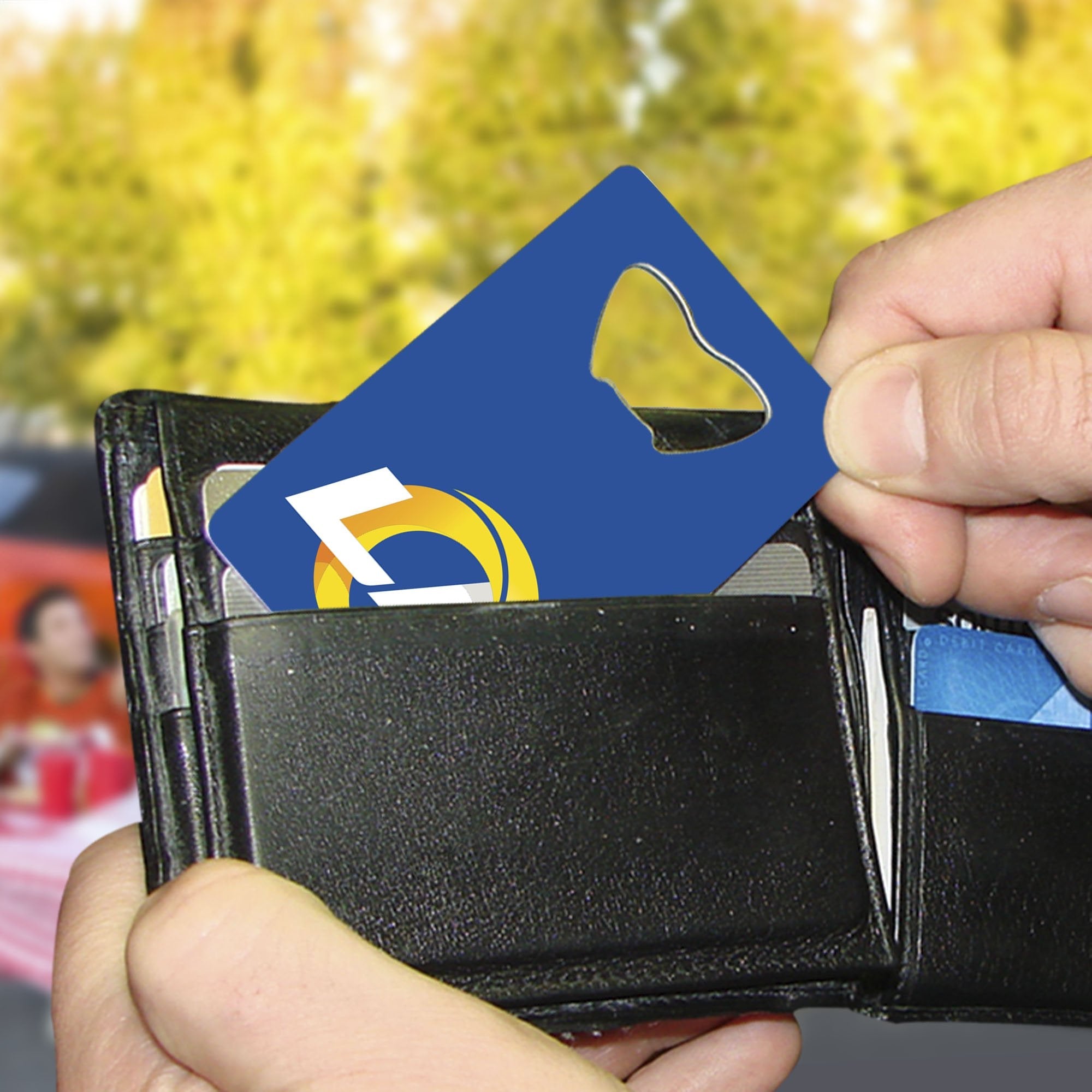 Los Angeles Rams Heavy Duty Metal Bottle Opener Credit Card Size 2 x 3.25 Inch