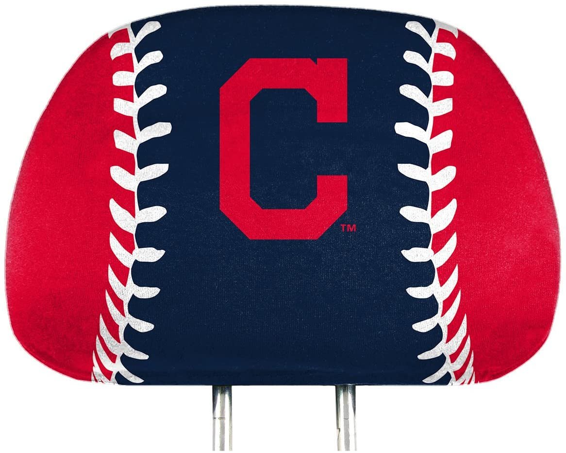 Cleveland Indians Pair of Premium Auto Head Rest Covers, Full Color Printed, Elastic, 14x10 Inch 1