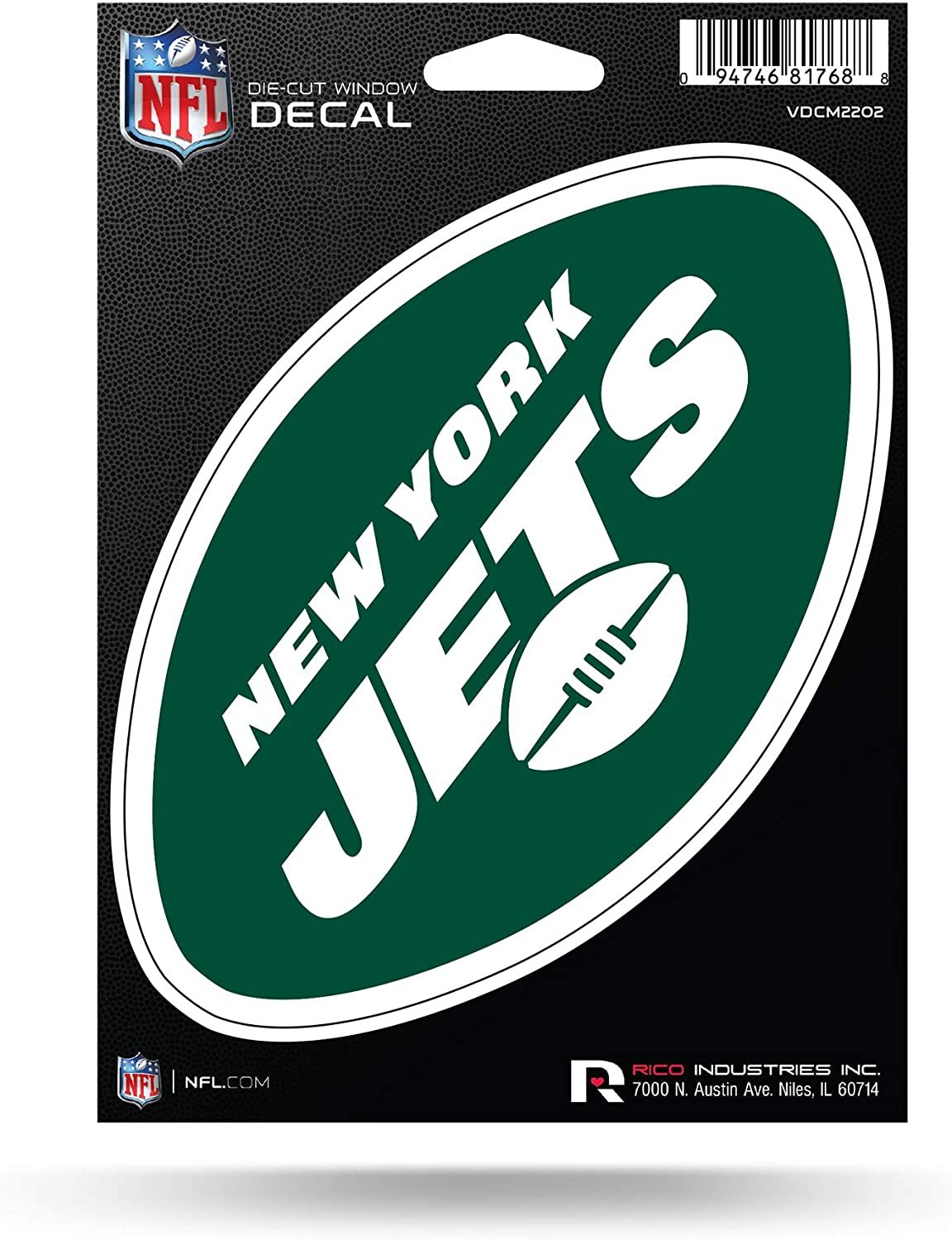 New York Jets 5 Inch Die Cut Flat Vinyl Decal Sticker Adhesive Backing