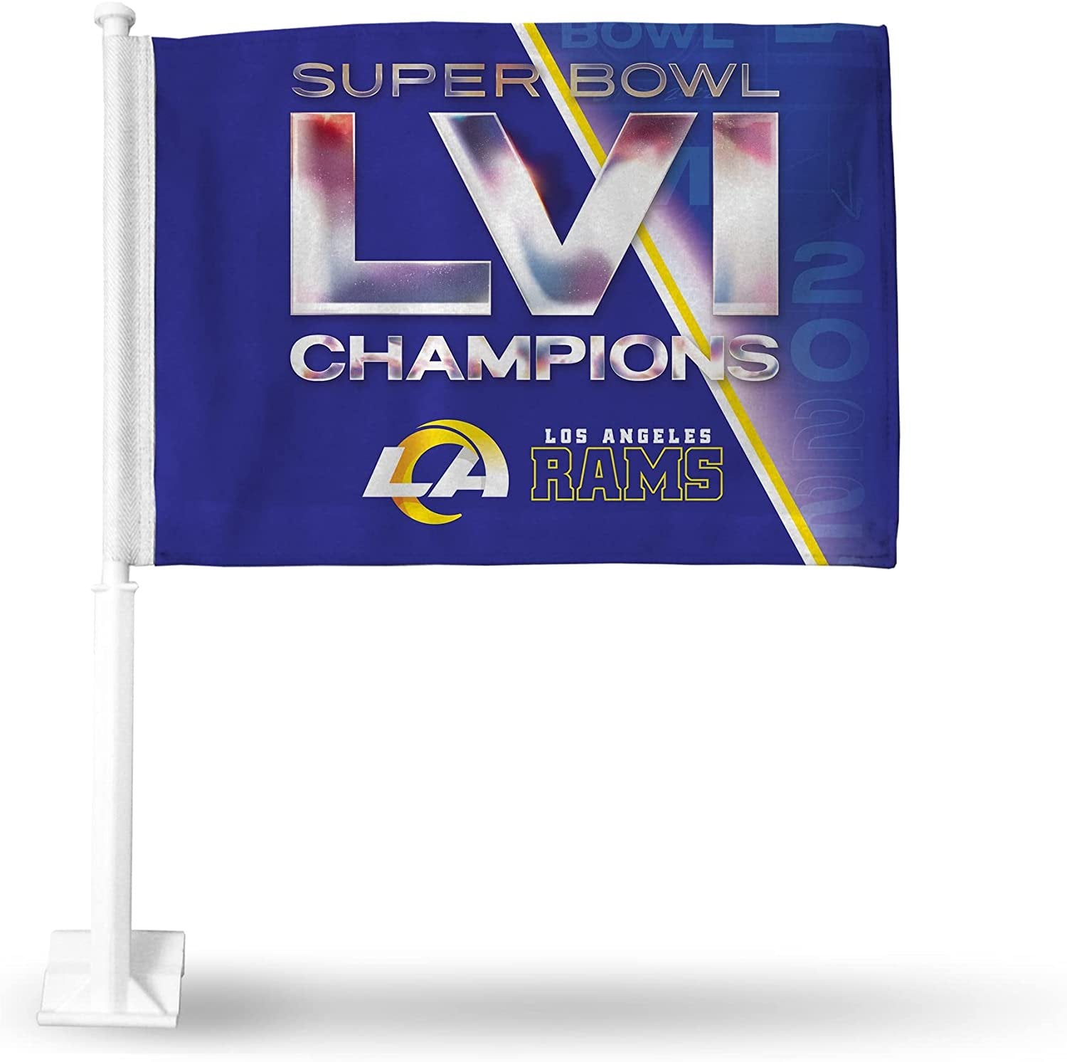 Los Angeles Rams 2022 Super Bowl LVI Champions Car Truck Flag with Pole 1