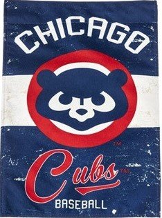 Chicago Cubs Premium 2-sided Garden Flag Banner, Vintage Design, Retro Logo, 13x18 Inch, Display Stand Sold Seperately