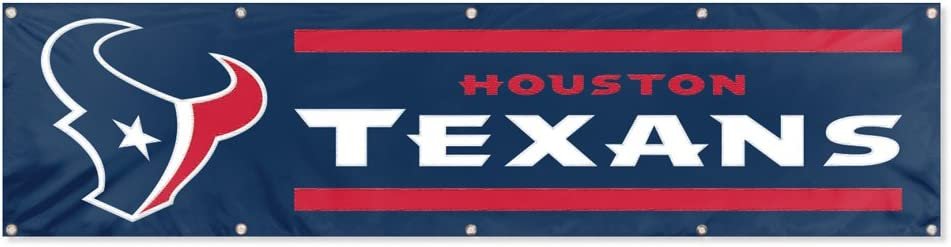 Houston Texans Huge 8x2 Feet Premium Emboridered Banner Flag Metal Grommets 1