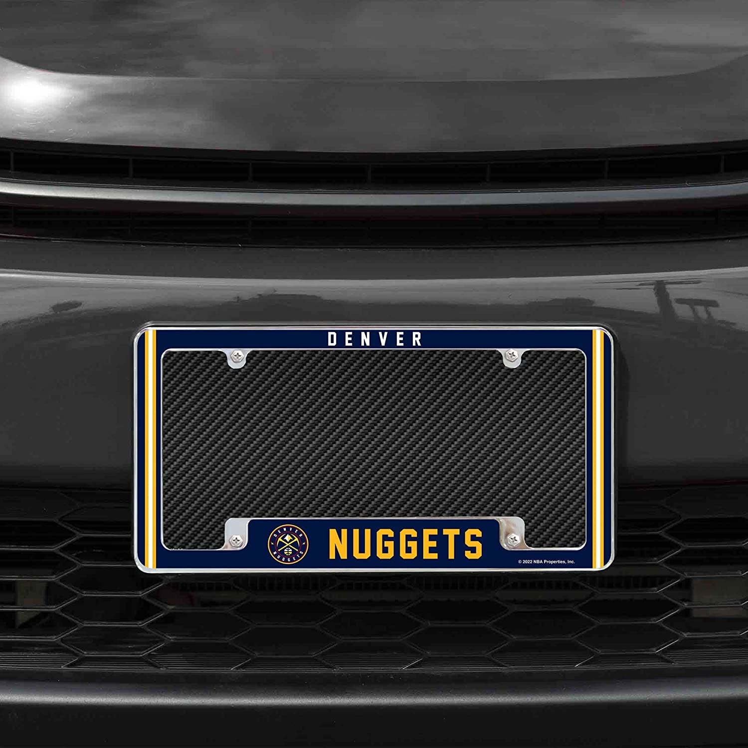 Denver Nuggets Metal License Plate Frame Chrome Tag Cover Alternate Design 6x12 Inch