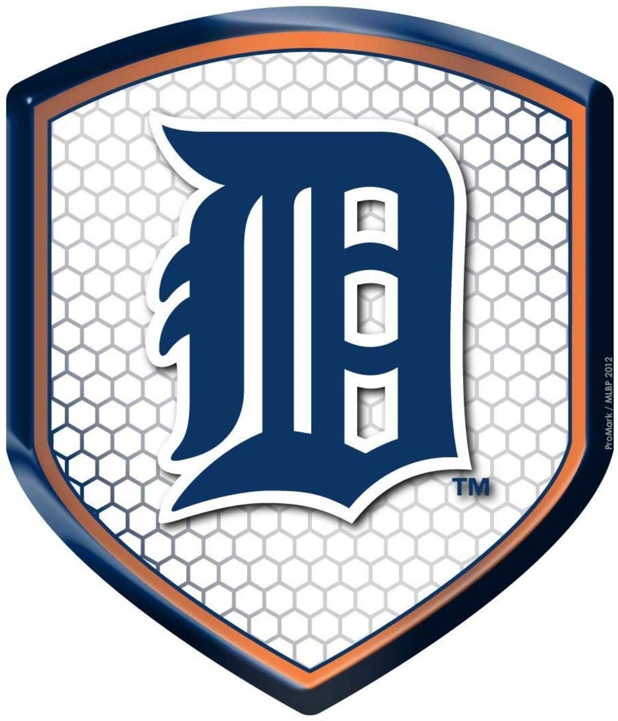 Detroit Tigers High Intensity Reflector, Shield Shape, Raised Decal Sticker, 2.5x3.5 Inch, Home or Auto, Full Adhesive Backing 1