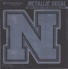 University of Nebraska Cornhuskers 6 Inch Decal Sticker, Metallic Chrome Shimmer Design 2