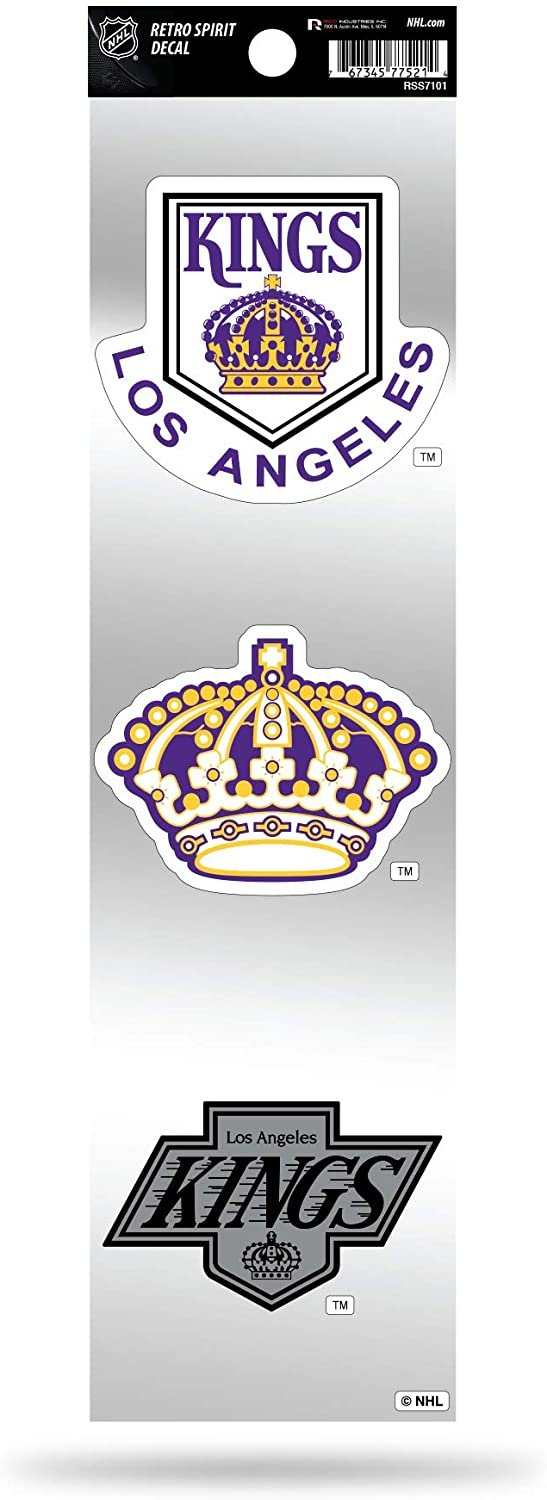 Los Angeles Kings 3pc Retro Spirit Decals Premium Throwback Stickers