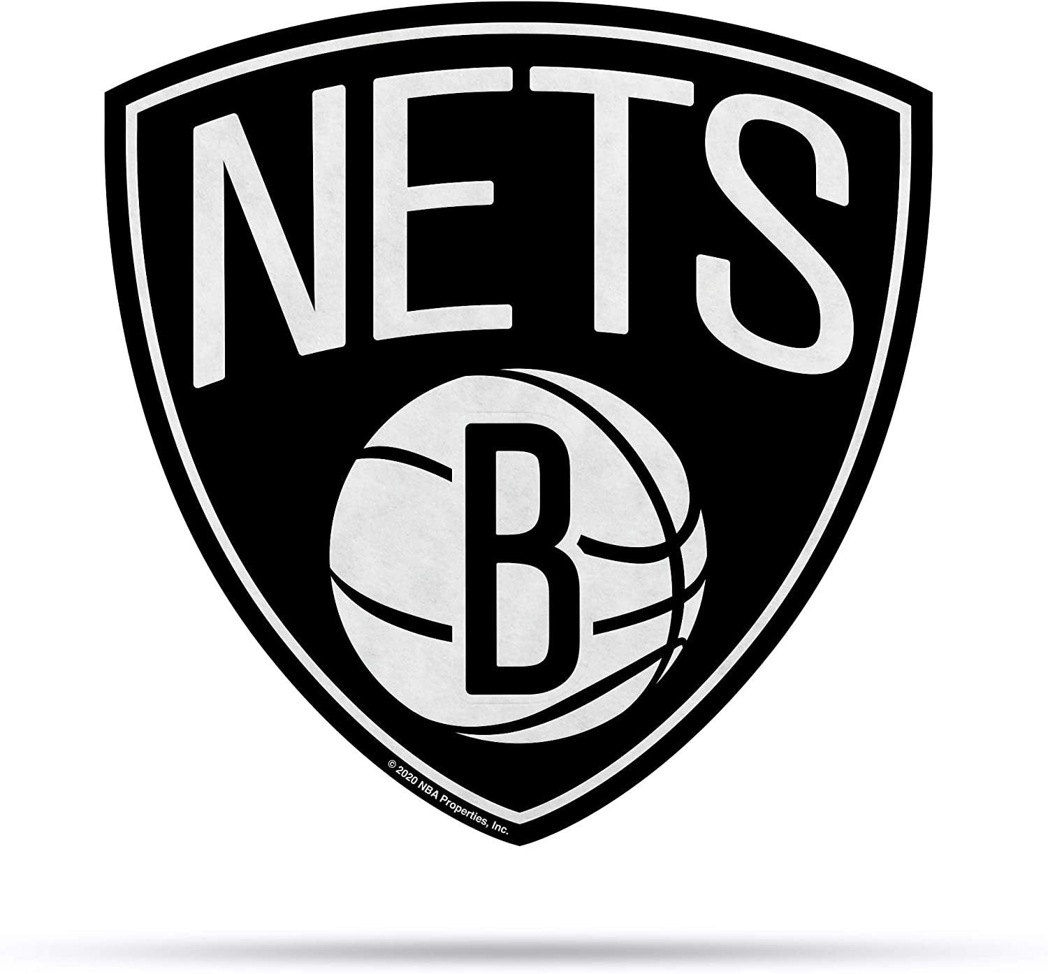 Rico Industries NBA Brooklyn Nets Shape Cut Primary Logo Pennant - Home, Living Room, Bedroom, Mancave Decor - Soft Felt Material - Made 1