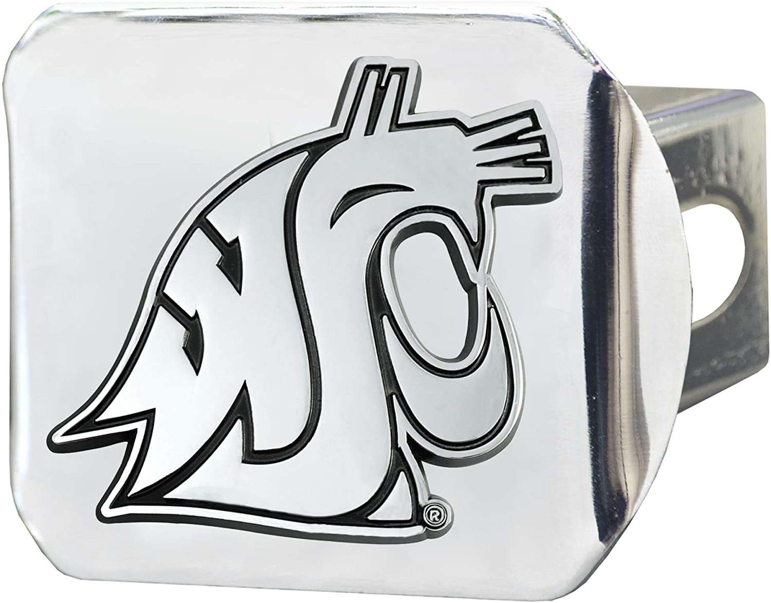 Washington State Cougars Hitch Cover Solid Metal with Raised Chrome Metal Emblem 2" Square Type III University