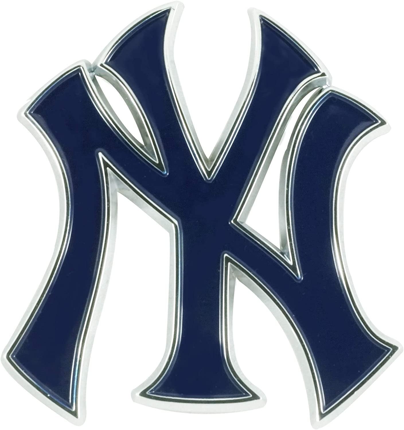 New York Yankees Solid Metal Color Auto Emblem Raised Decal Adhesive Tape Backing