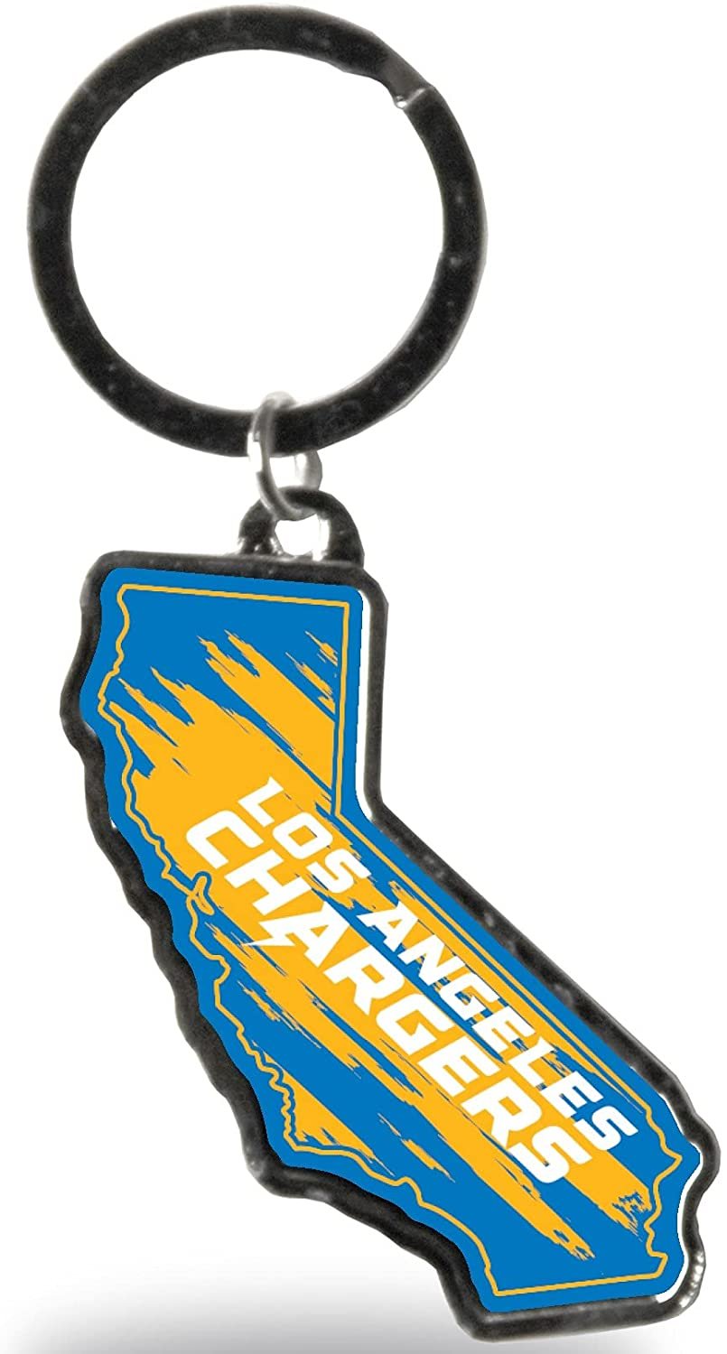 Chargers Keychain Home State Shape Premium Metal Decal Emblem Football 1