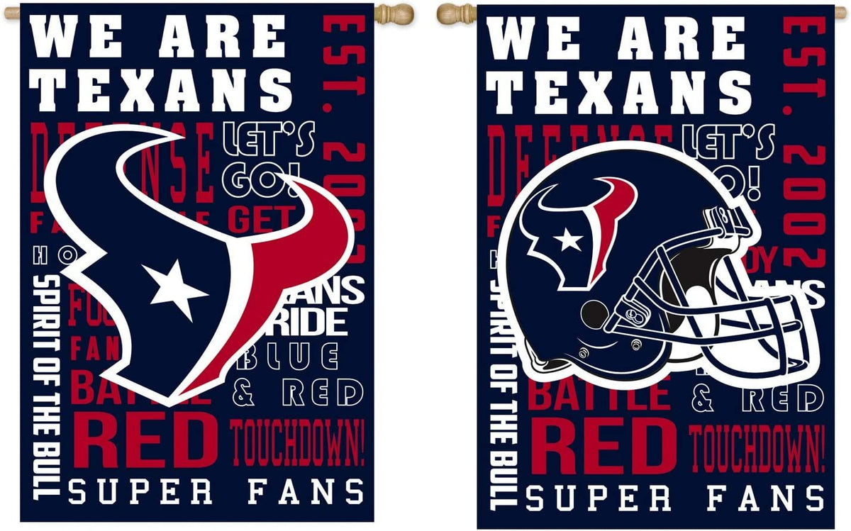Houston Texans Premium Double Sided Banner Flag 28x44 Inch Fan Rules Design Indoor Outdoor
