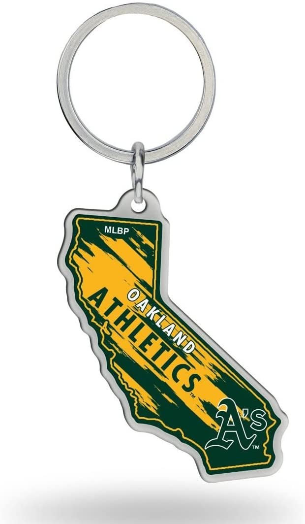 Rico MLB Athletics - California State Shaped Keychain 1