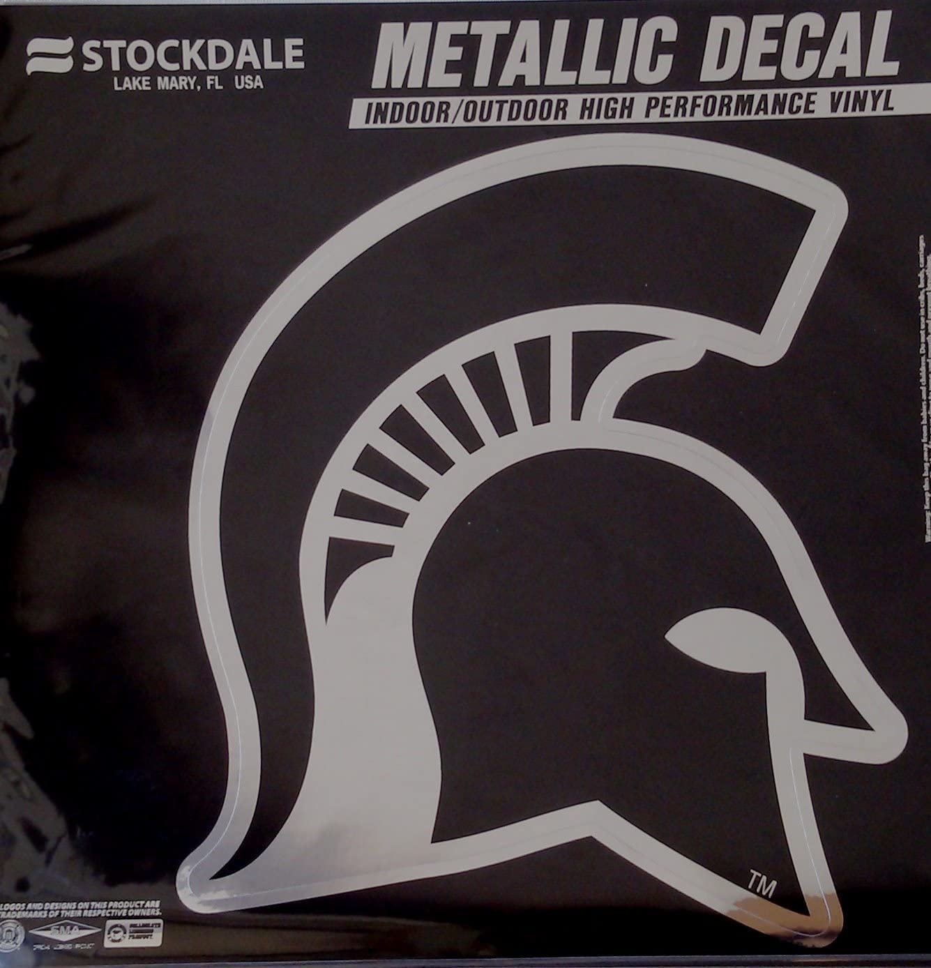 Michigan State University Spartans 6 Inch Magnet, Metallic Chrome Shimmer Design, Vinyl Die Cut, Auto Home Heavy Duty 1
