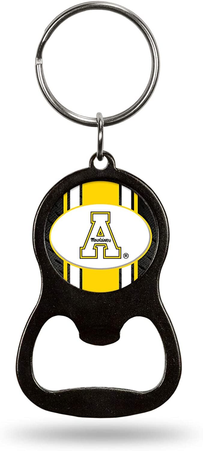Appalachian State University Mountaineers Premium Solid Metal Bottle Opener Keychain, Key Ring, Team Color