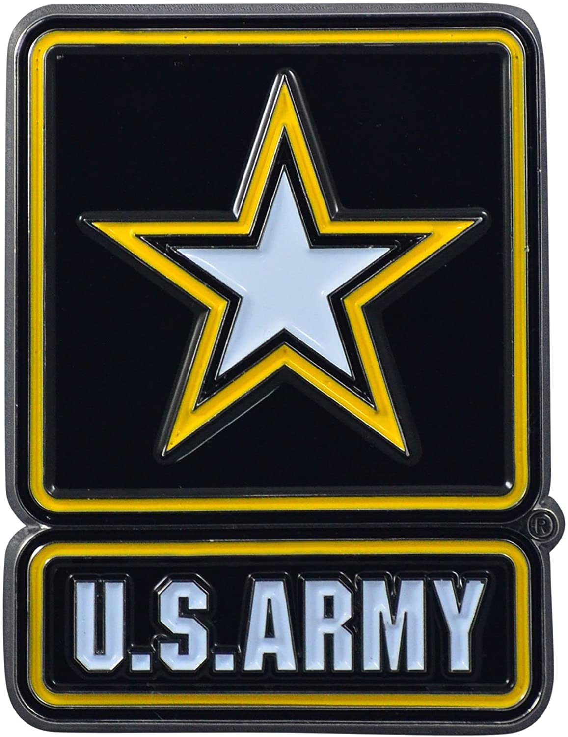Army Military Premium Solid Metal Color Chrome Auto Emblem Decal