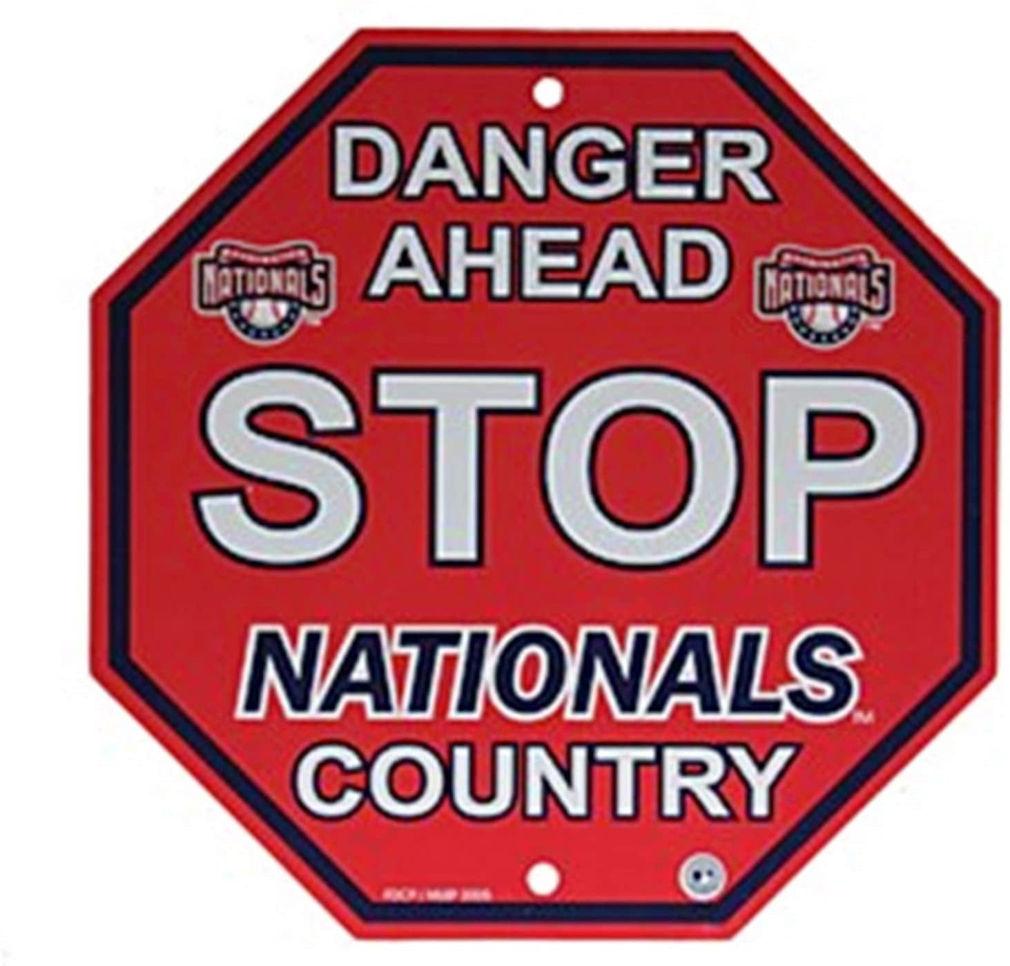 Washington Nationals 12" Plastic Wall Stop Sign Country Danger Ahead Baseball 1
