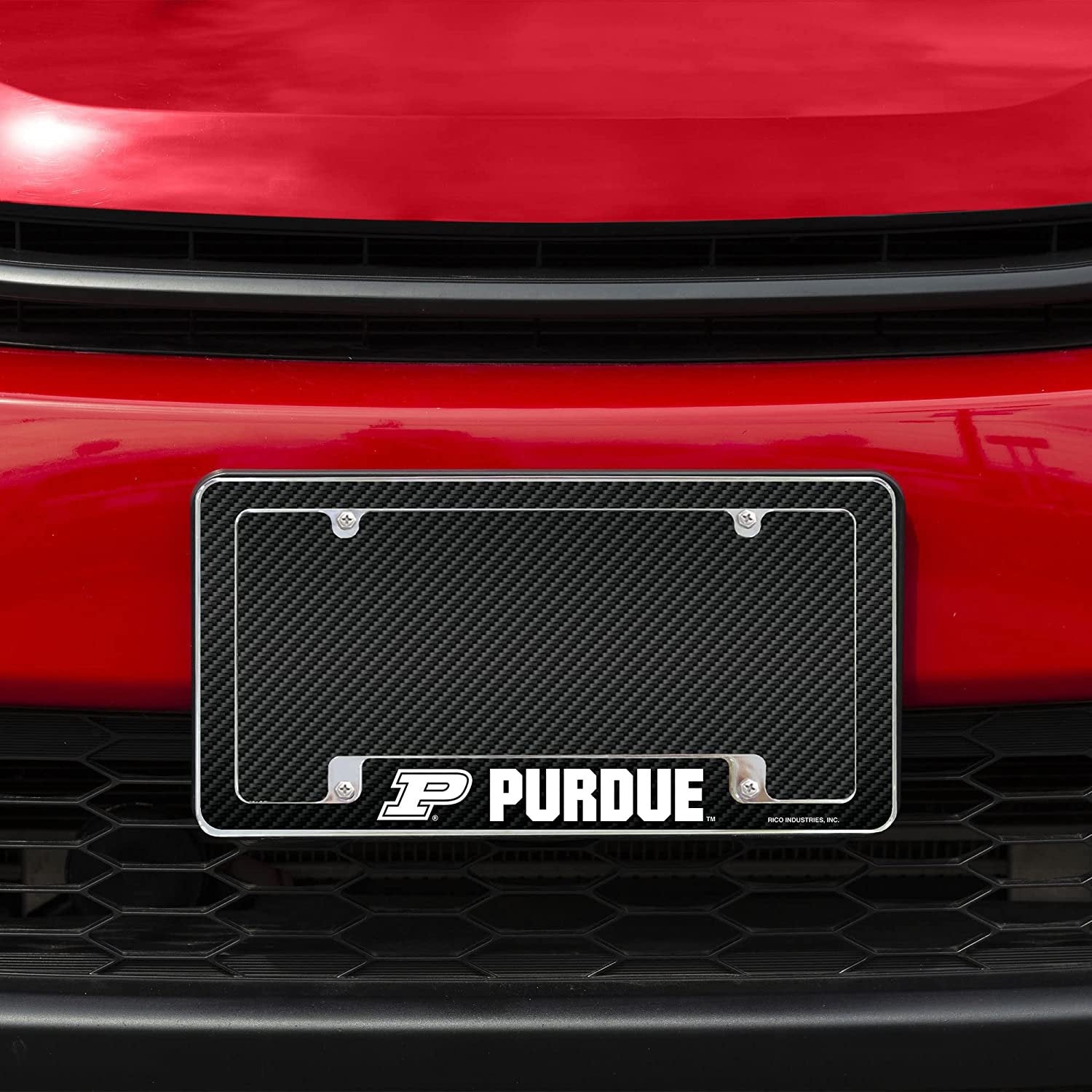 Purdue Boilermakers Metal License Plate Frame Tag Cover Carbon Fiber Design University