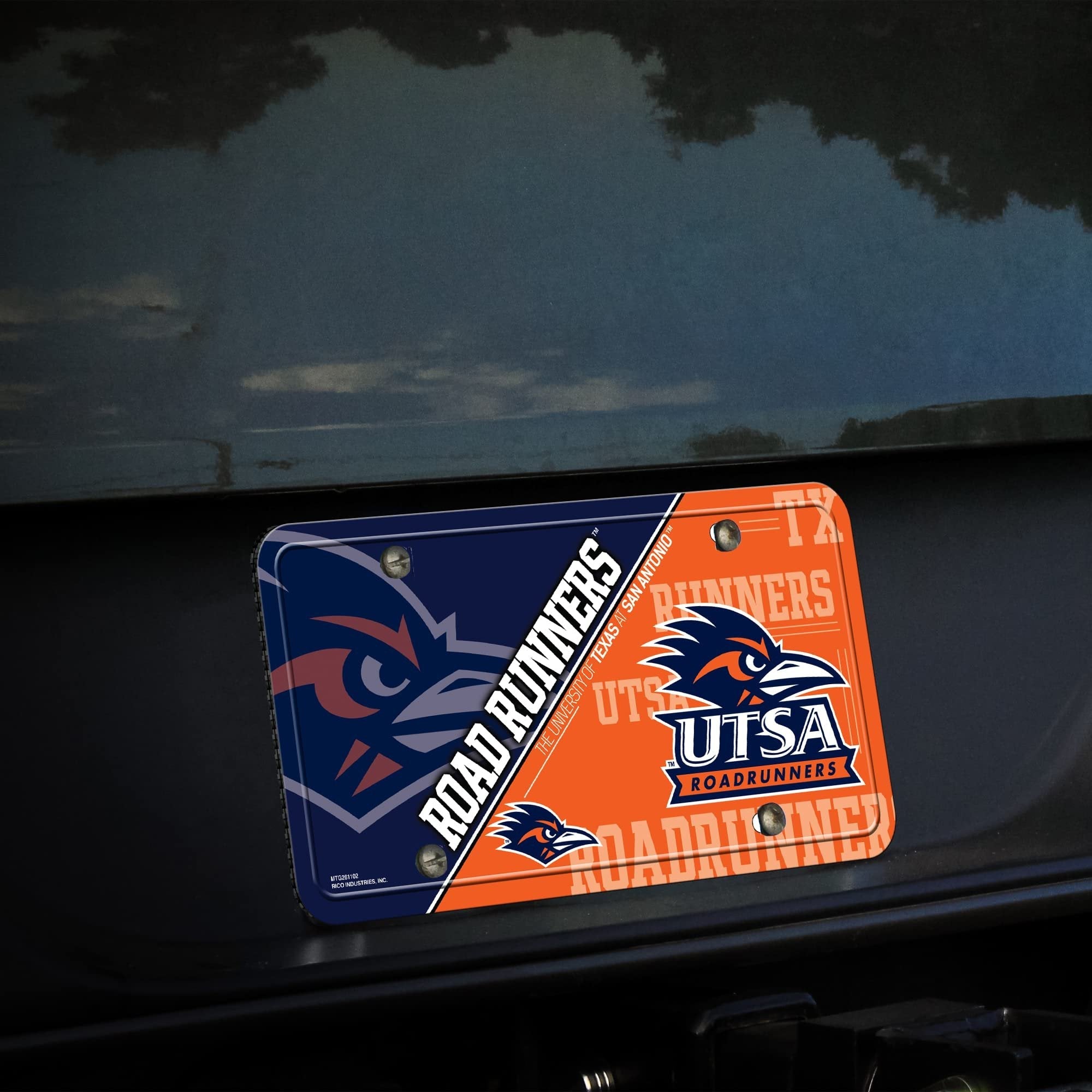 University of Texas San Antonio Roadrunners UTSA Premium Metal Auto Tag License Plate, Split Logo Design, 12x6 Inch 3