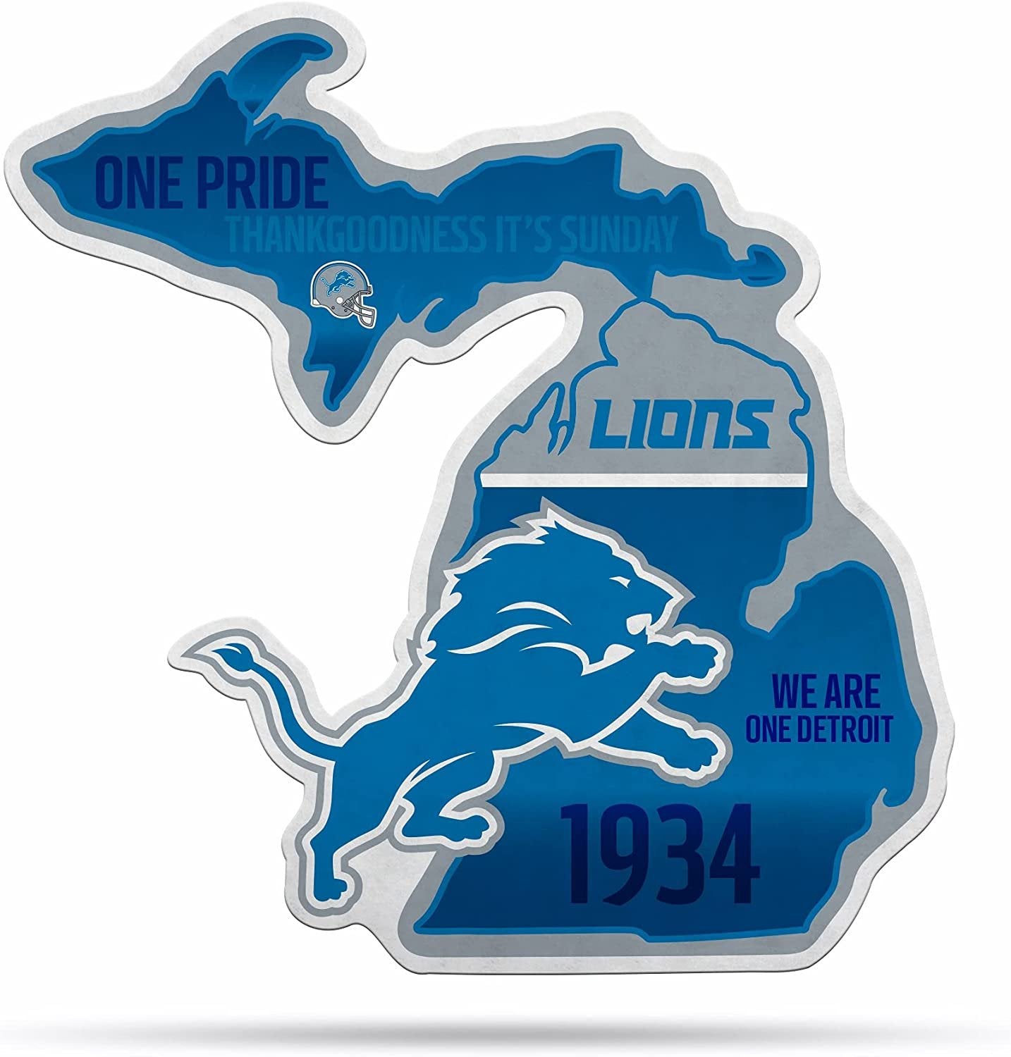 Detroit Lions Pennant State Shape 18 Inch Soft Felt 1