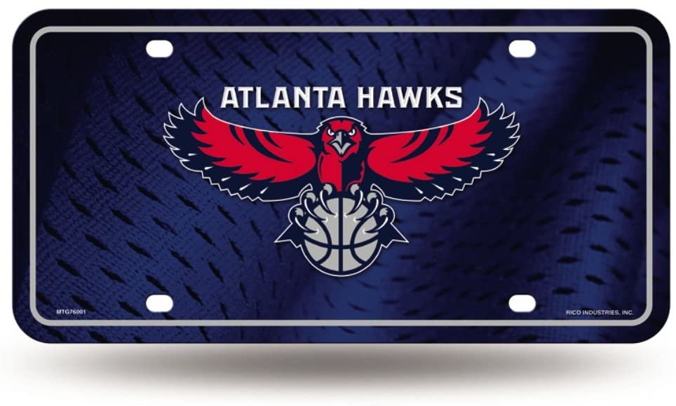 Atlanta Hawks Metal Auto Tag License Plate, Logo Design, 6x12 Inch 1