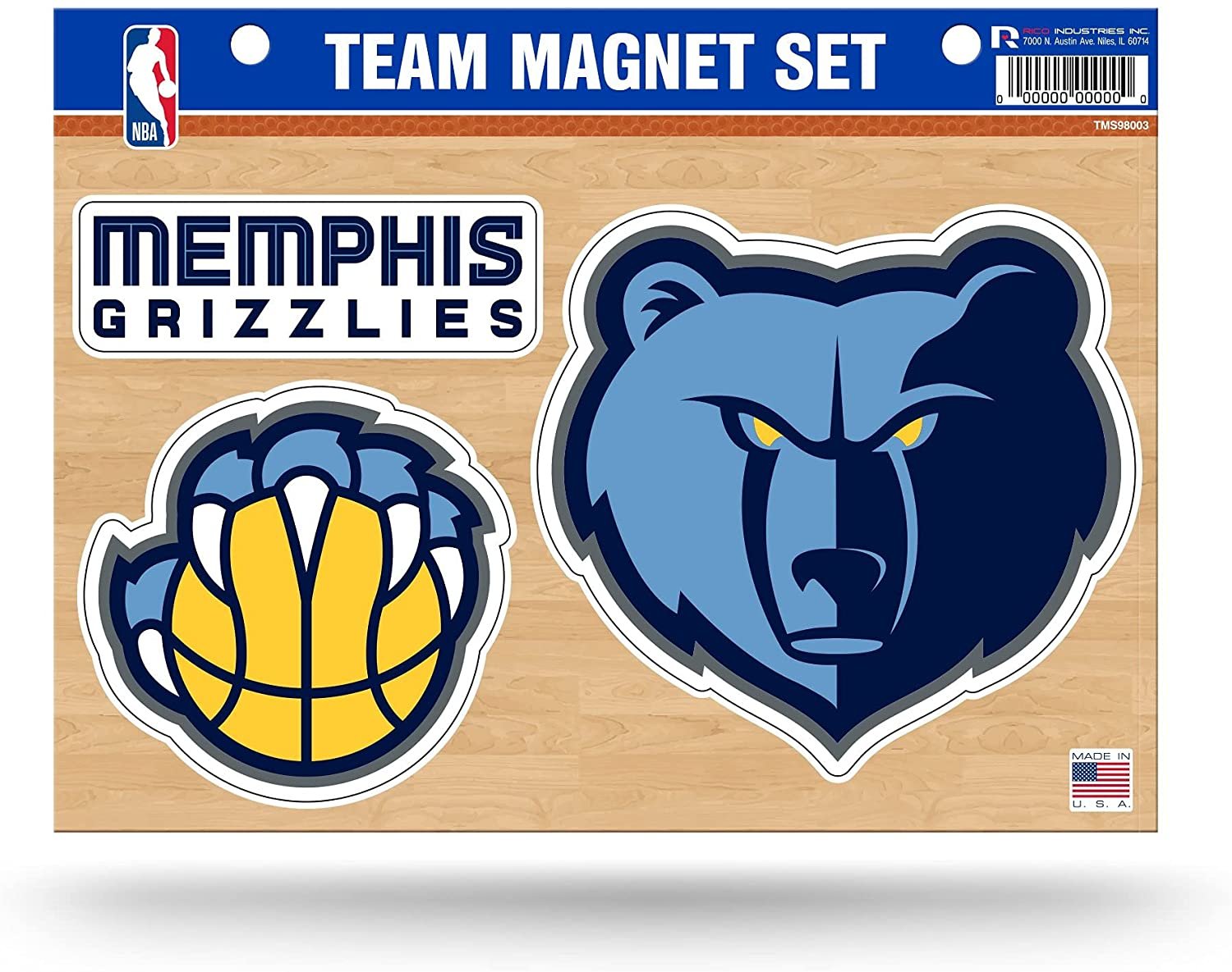 Memphis Grizzlies Multi Magnet Sheet Shape Cut 8x11 Inch