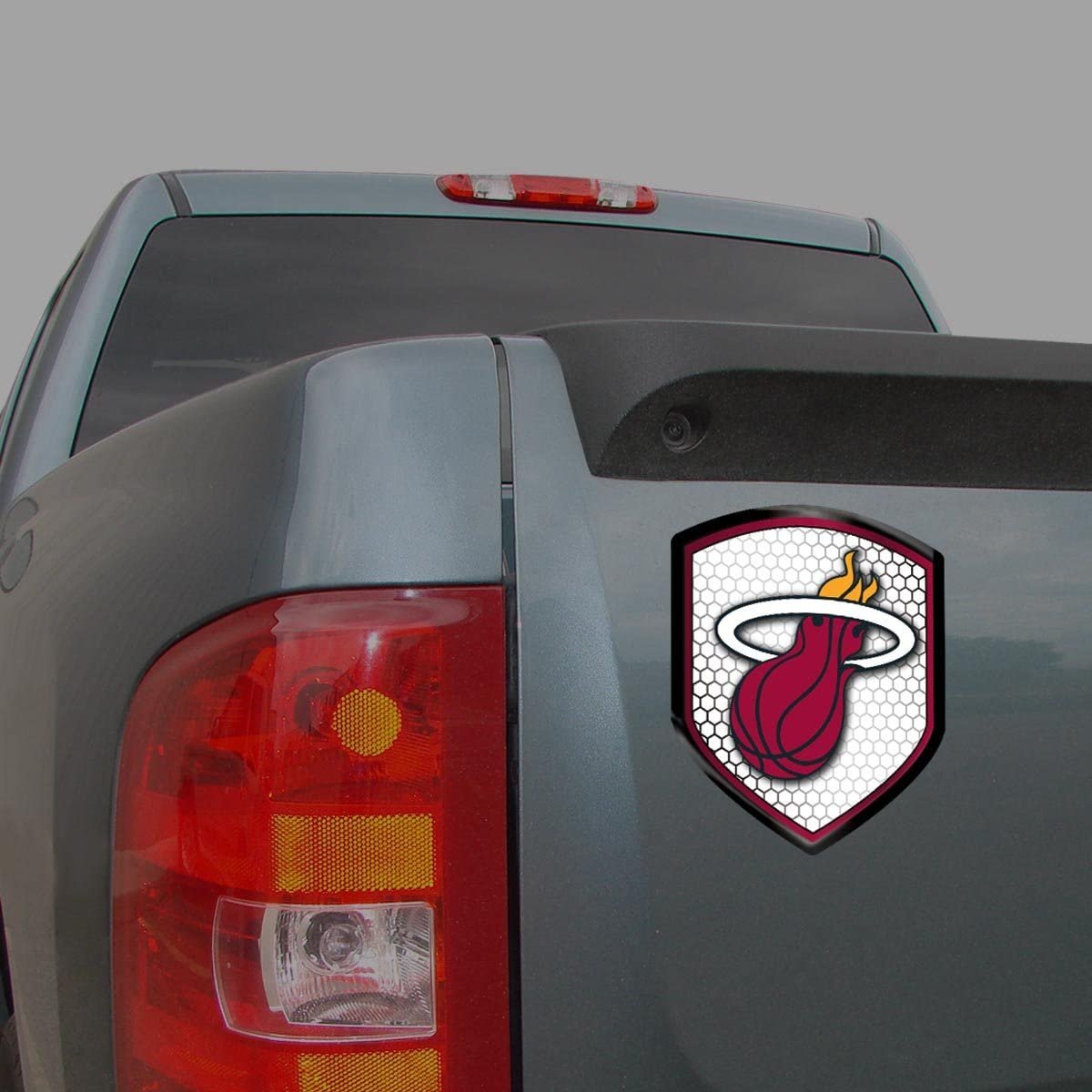 Miami Heat High Intensity Reflector, Shield Shape, Raised Decal Sticker, 2.5x3.5 Inch, Home or Auto, Full Adhesive Backing 1
