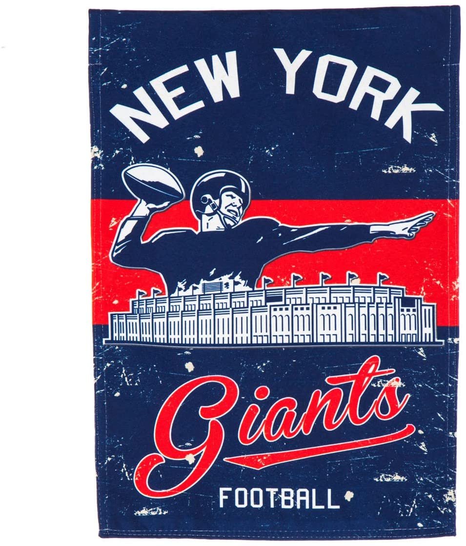 New York Giants Premium Garden Flag Banner, Double Sided, Linen, Vintage Style, 13x18 Inch 1