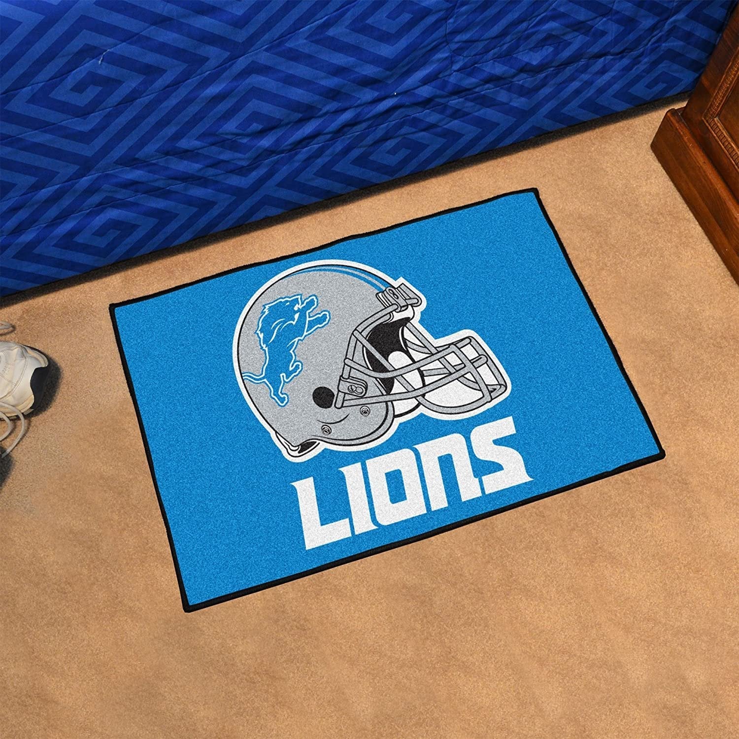 Detroit Lions Floor Mat Area Rug, 20x30 Inch, Nylon, Anti-Skid Backing 2