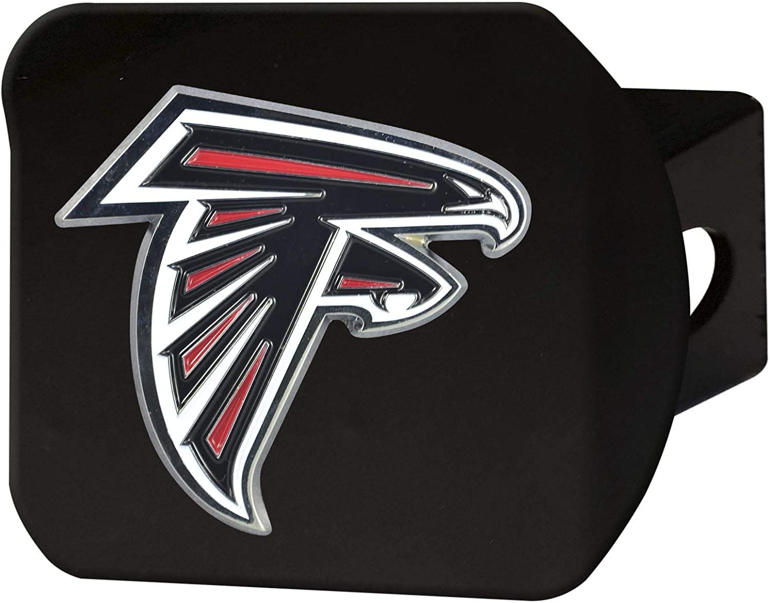Atlanta Falcons Hitch Cover Black Solid Metal with Raised Color Metal Emblem 2" Square Type III