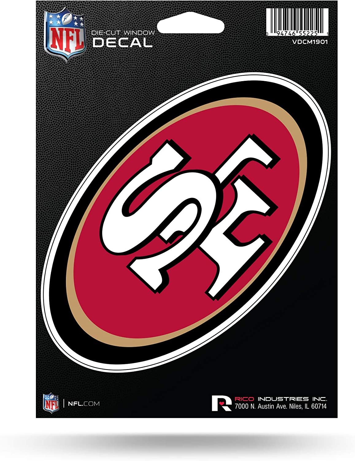 Rico Industries RPFBSFRDCD NFL San Francisco 49ers Die Cut Vinyl Decal, Multicolor, 5.75" x 7.75"
