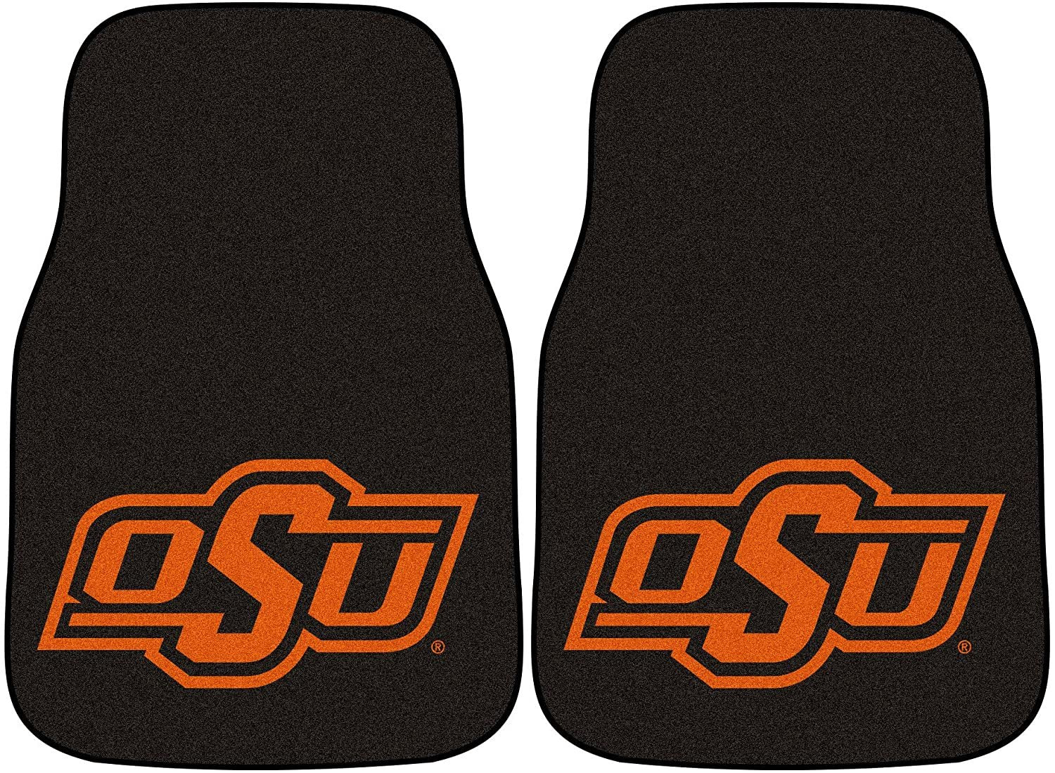 Oklahoma State University Cowboys Front Floor Mats, Carpet Car Set, 18x27 Inch, Nylon, Set of 2 1