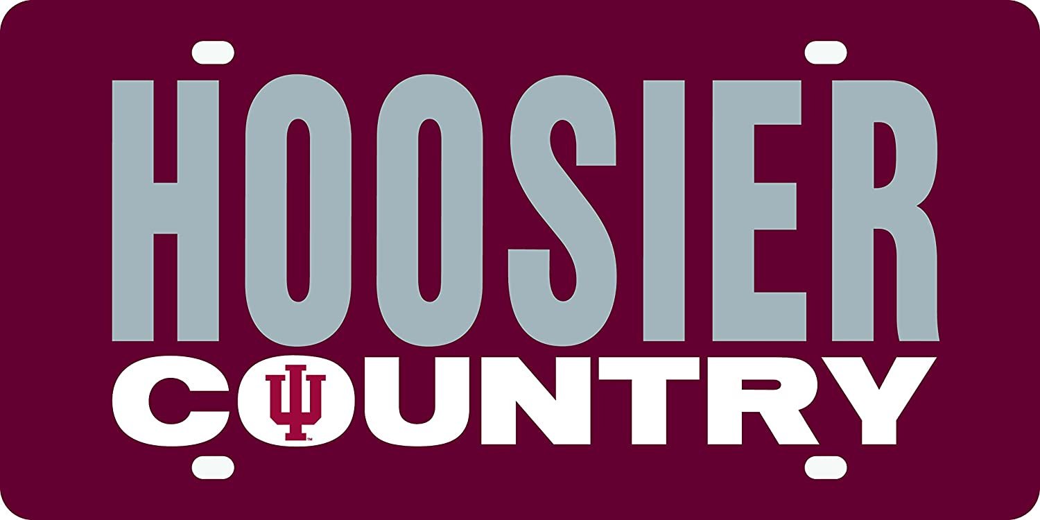 Indiana University Hoosiers Premium Laser Tag, Mirrored Acrylic, Country Design, 6x12 Inch