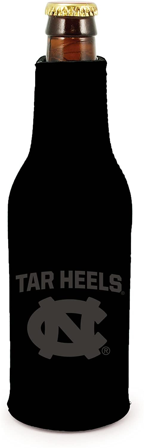 North Carolina Tar Heels 2-Pack Zipper Bottle Tonal Black Beverage Insulator Neoprene Holder Cooler Coolie University of 1