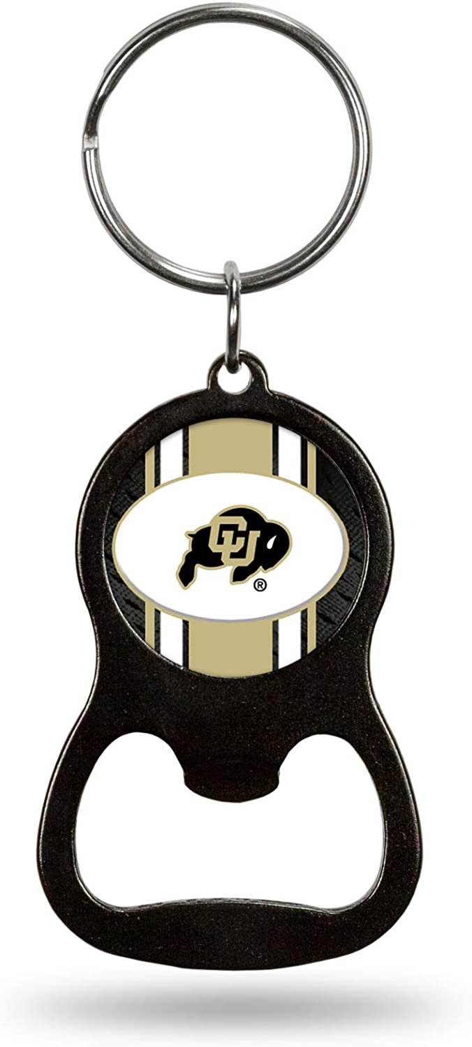 University of Colorado Buffaloes Premium Solid Metal Bottle Opener Keychain, Key Ring, Team Color