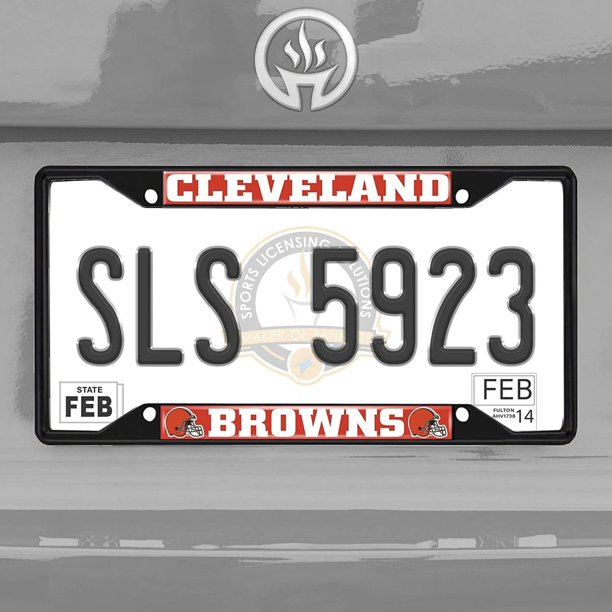 Cleveland Browns Black Metal License Plate Frame Tag Cover 2