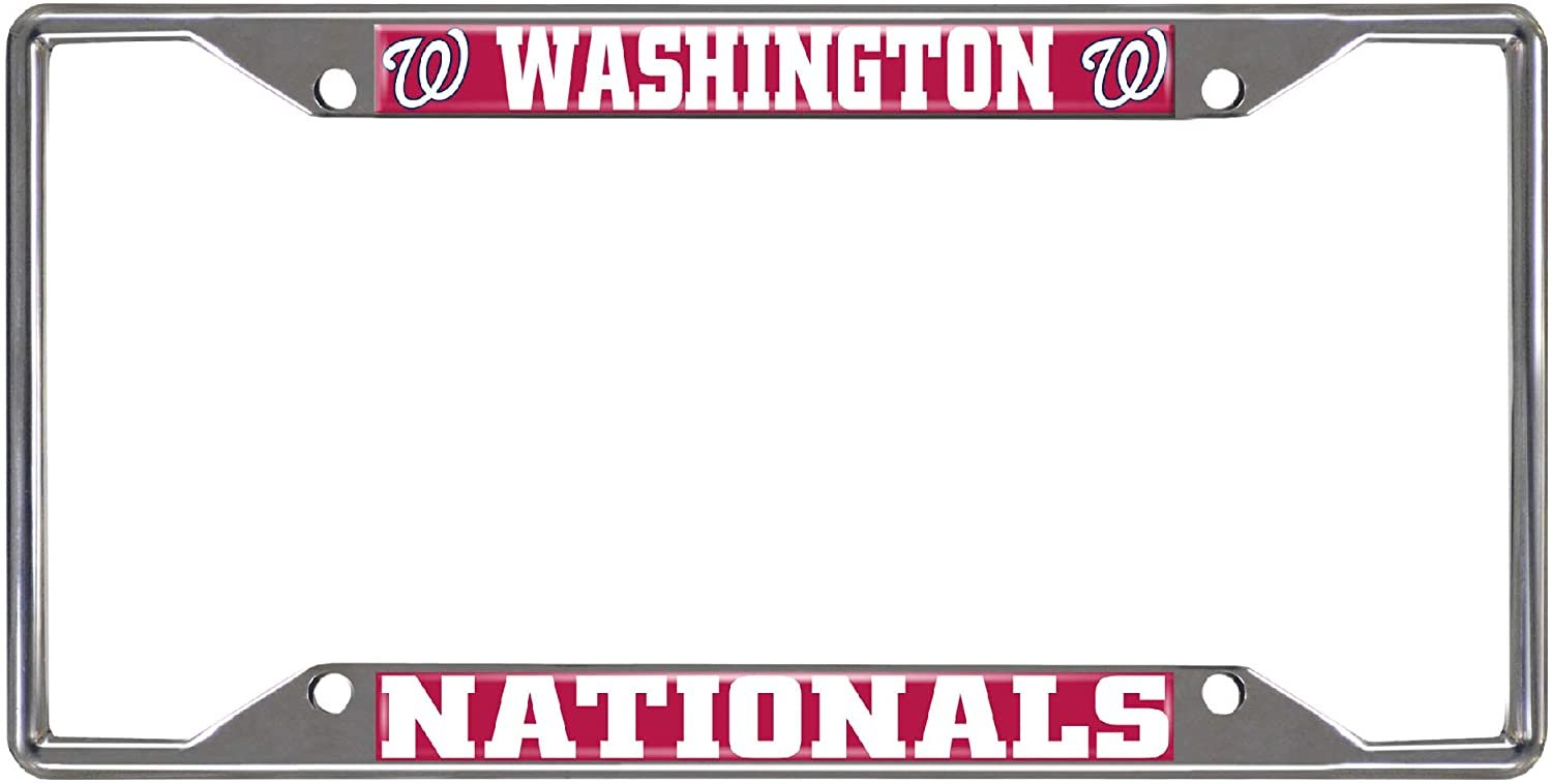 Washington Nationals Chrome Metal License Plate Frame Tag Cover 12x6 Inches 1