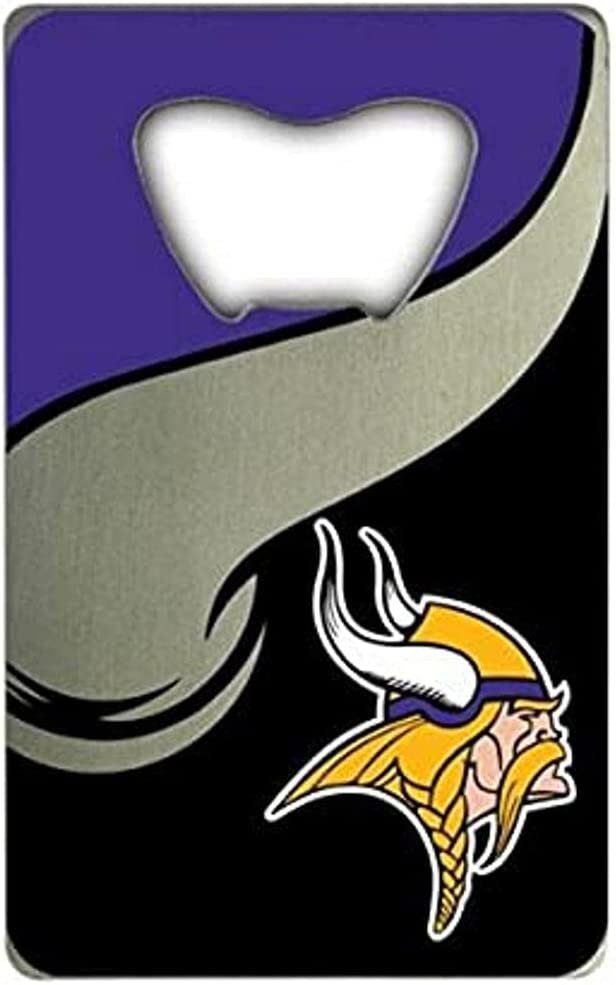 Minnesota Vikings Heavy Duty Metal Bottle Opener Credit Card Size 2 x 3.25 Inch