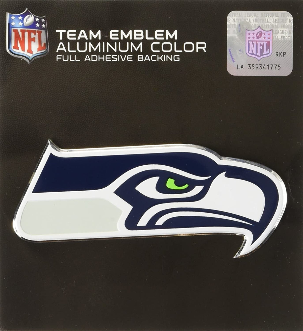 Seattle Seahawks Auto Emblem, Aluminum Metal, Embossed Team Color, Raised Decal Sticker, Full Adhesive Backing 3