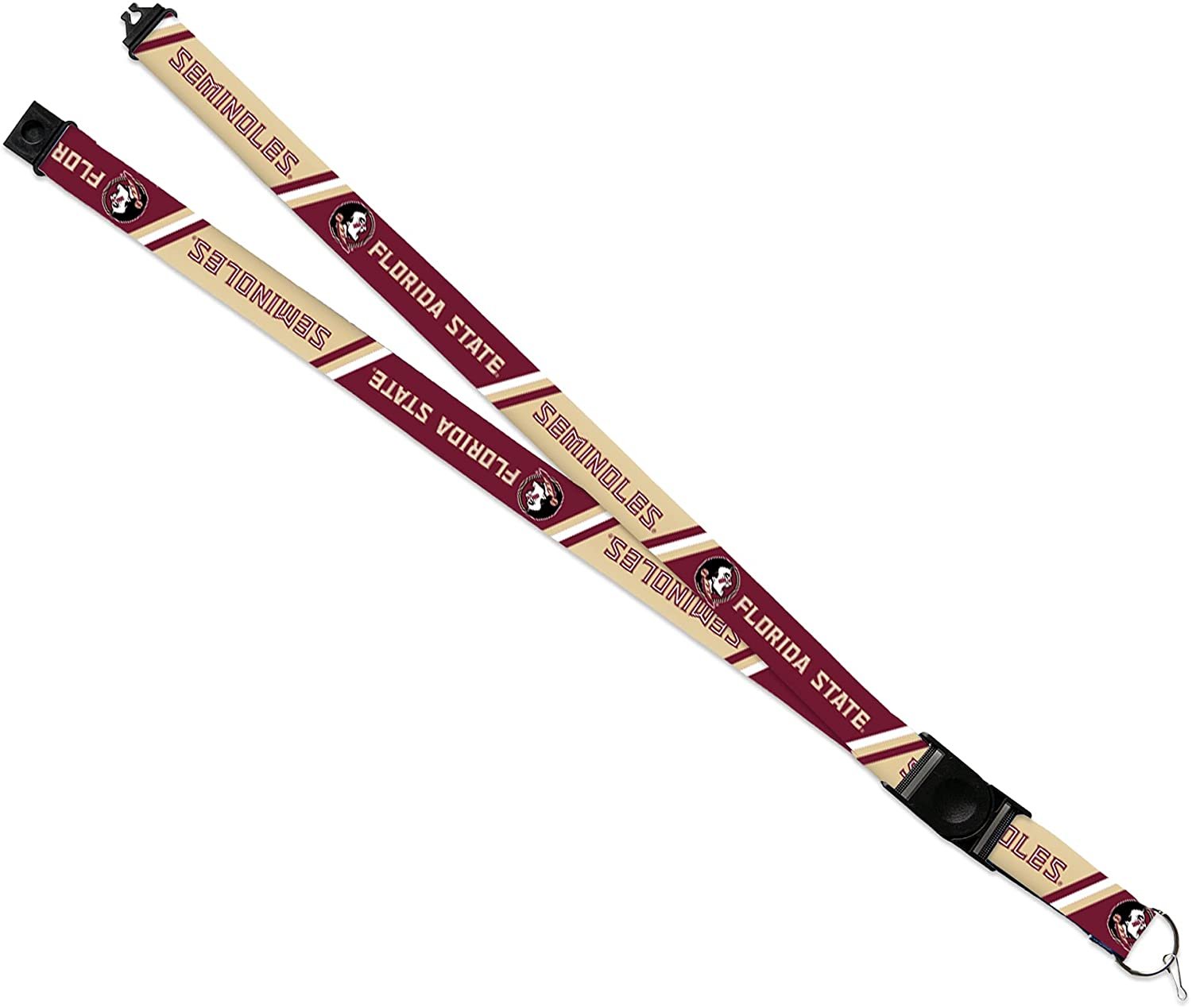 Florida State University Seminoles Lanyard Keychain Double Sided 18 Inch Button Clip Safety Breakaway