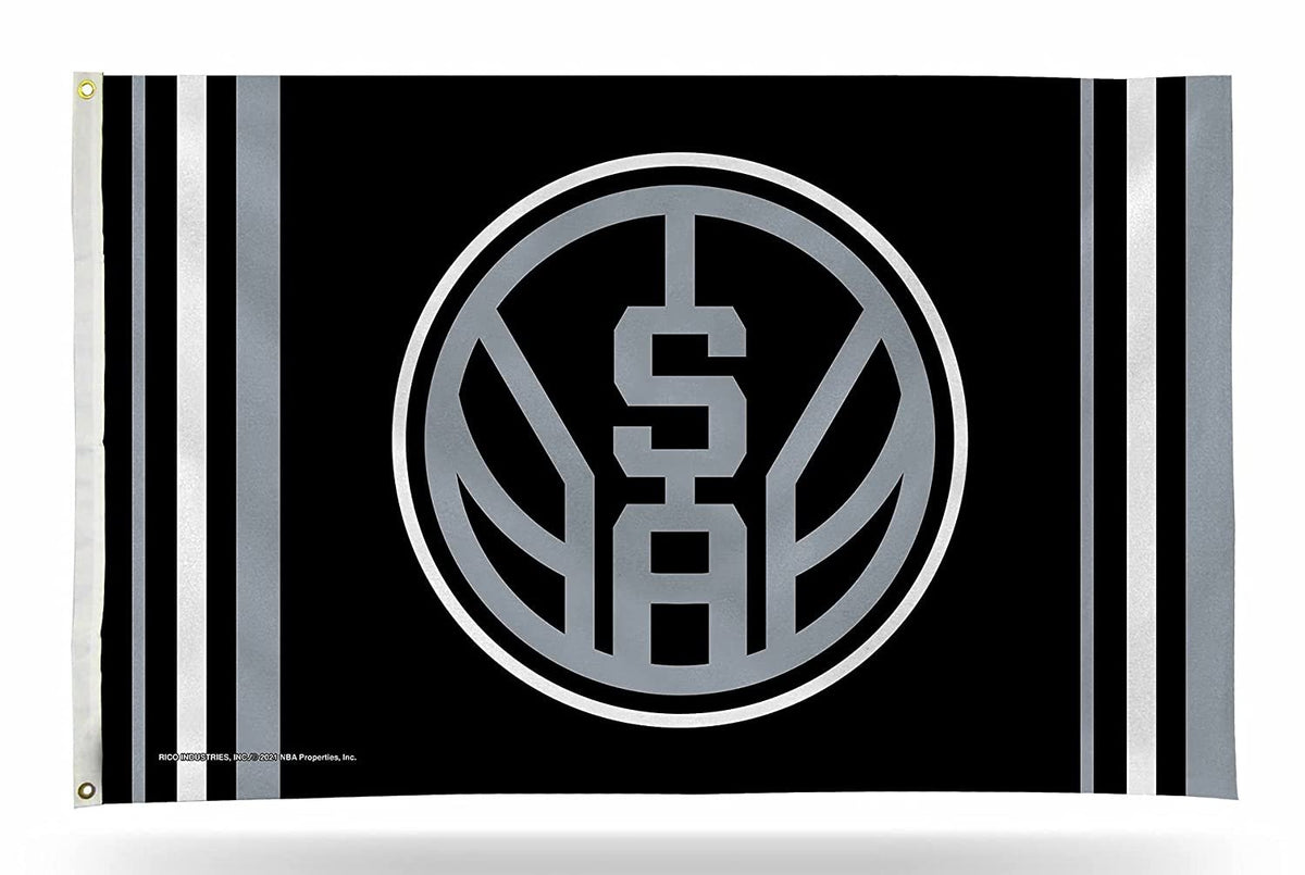 San Antonio Spurs Premium 3x5 Feet Flag Banner, Retro Logo, Metal Grommets, Outdoor Indoor, Single Sided