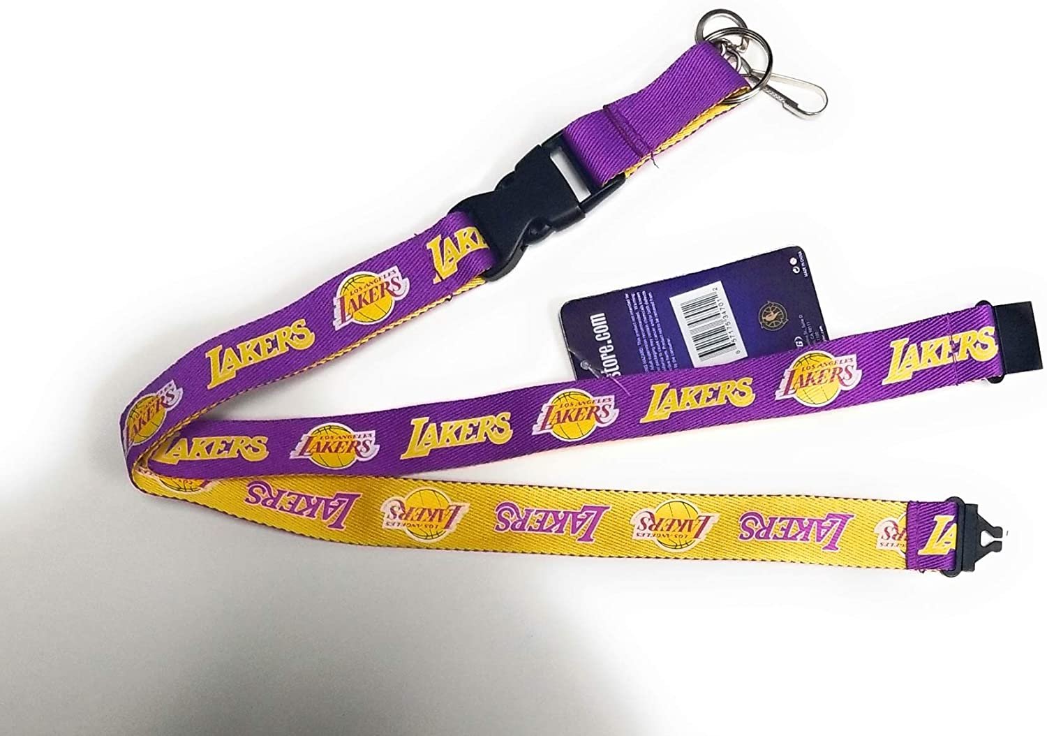 Los Angeles Lakers Lanyard Keychain Double Sided Breakaway Safety Design Adult 18 Inch 1