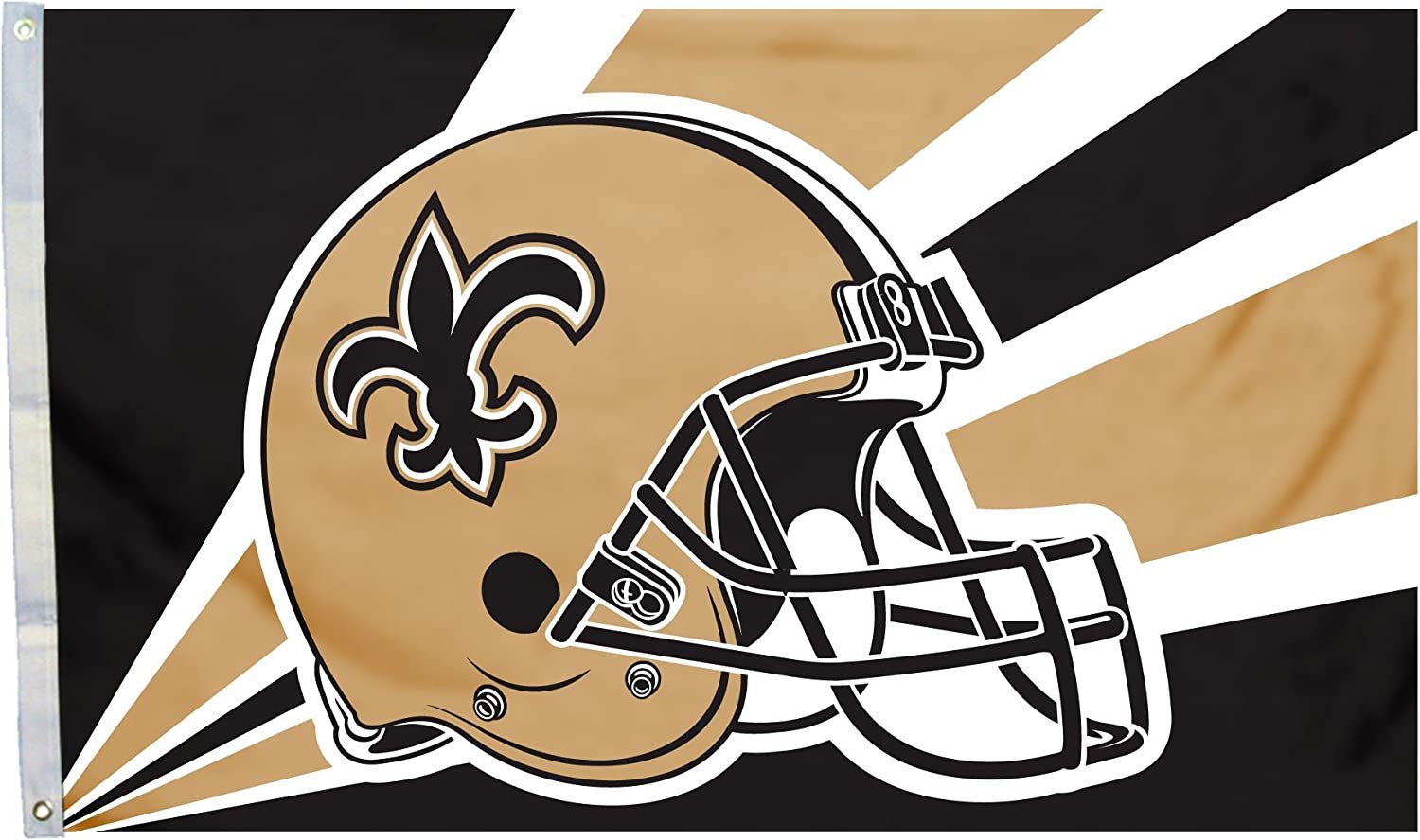 New Orleans Saints 3x5 Foot Flag Banner, Metal Grommets. Outdoor, Single Sided, Helmet Design 1