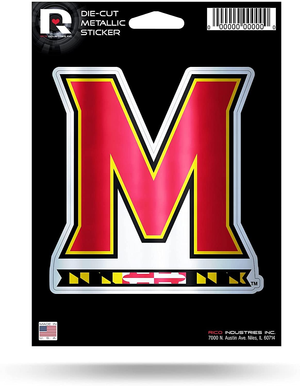 University of Maryland Terrapins 5 Inch Sticker Decal Metallic Shimmer Design Flat Vinyl 1