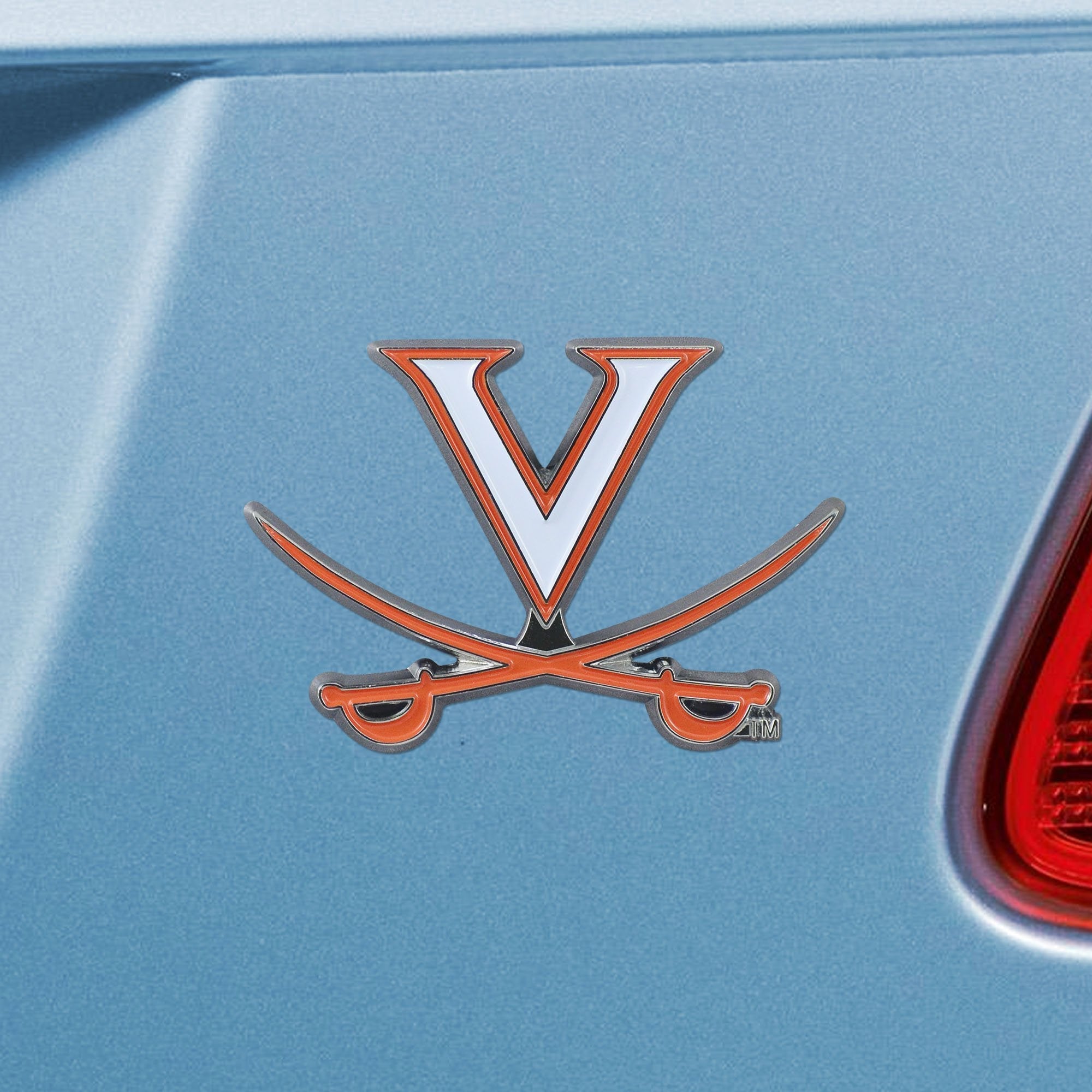 University of Virginia Cavaliers Solid Metal Color Auto Emblem Raised Die Cut 1