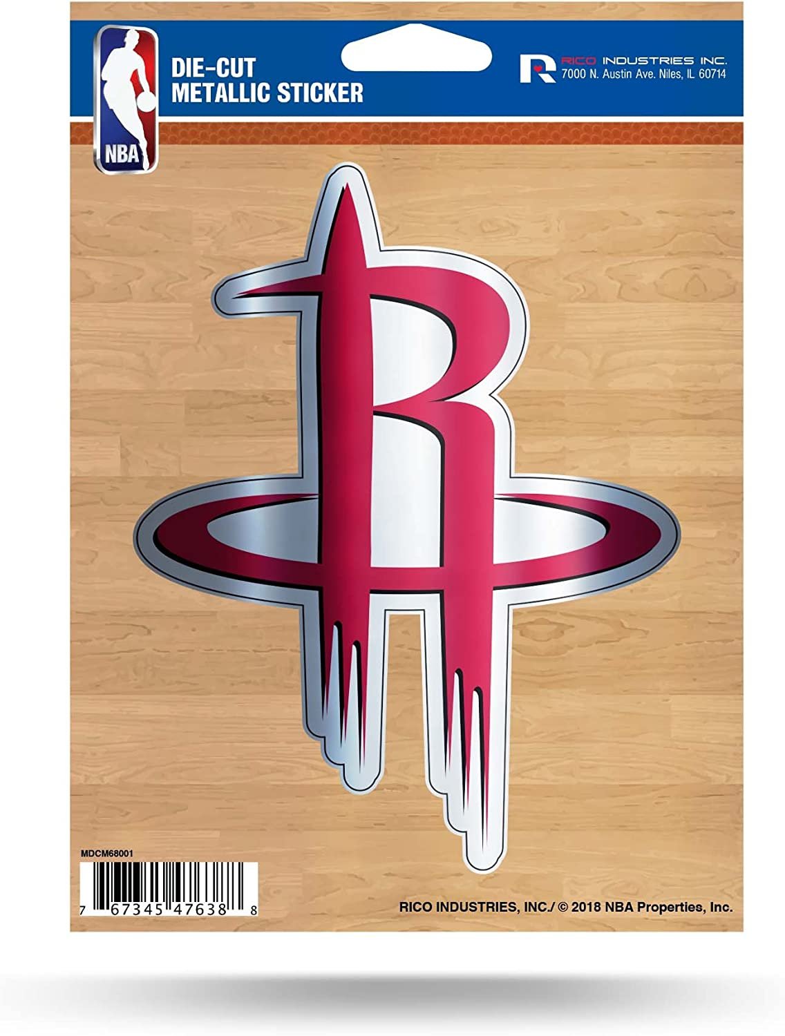 Houston Rockets 5 Inch Decal Sticker Die Cut Chrome Shimmer Metallic 1
