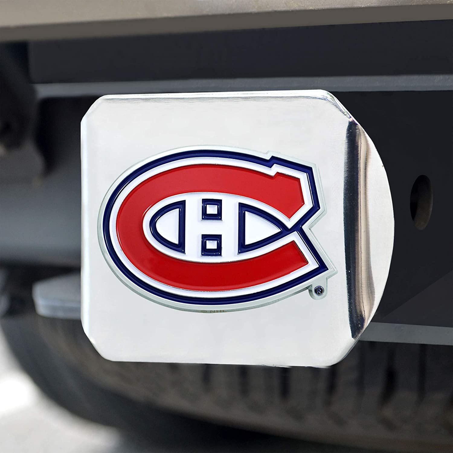 Montreal Canadiens Hitch Cover Solid Metal with Color Metal Emblem 2" Square Type III