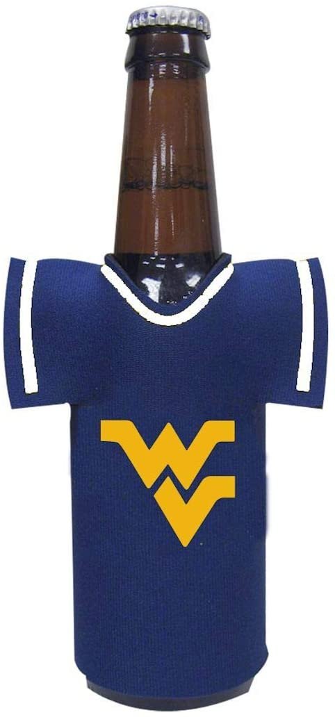 West Virginia University Mountaineers 16oz Drink Bottle Cooler Insulated Neoprene Beverage Holder, Team Jersey Design 1