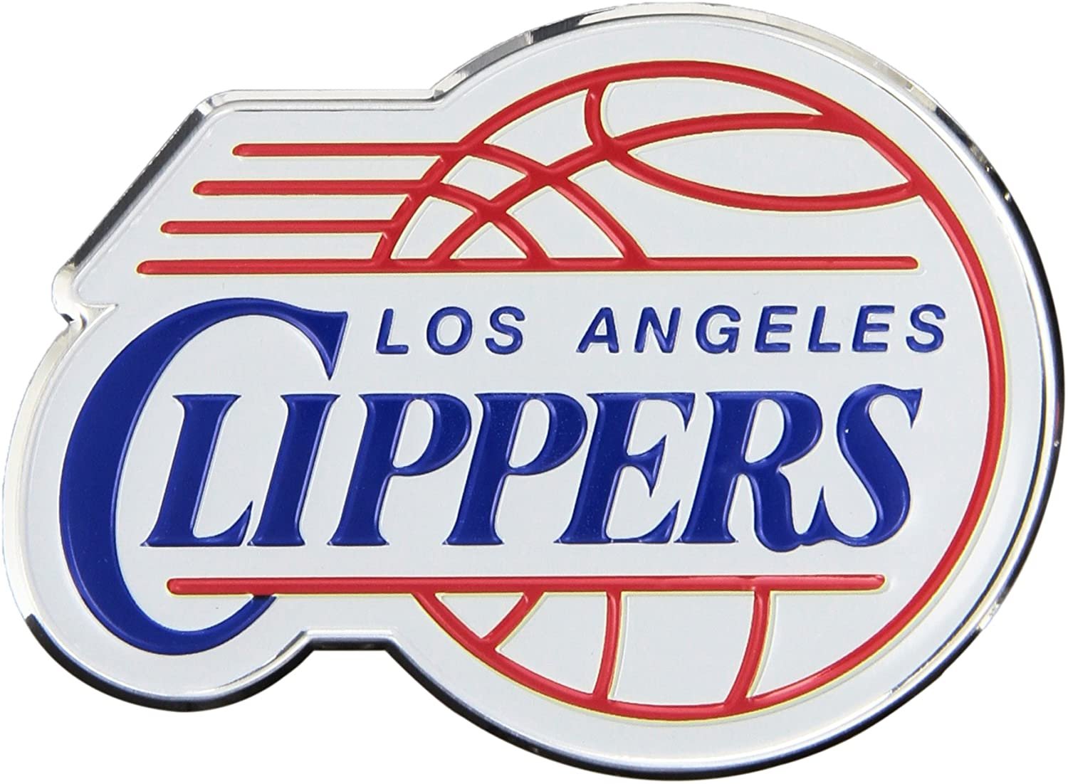 Los Angeles Clippers Premium Aluminum Metal Raised Auto Emblem, Primary Logo, Color Embossed, Full Adhesive Backing 1